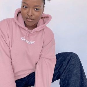 glossier pink hoodie♡